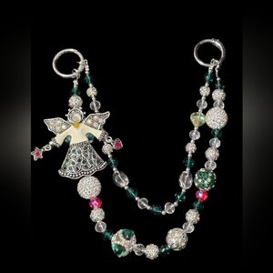 Angel Pendant Beaded Handbag Charm / Keychain – Rhinestone